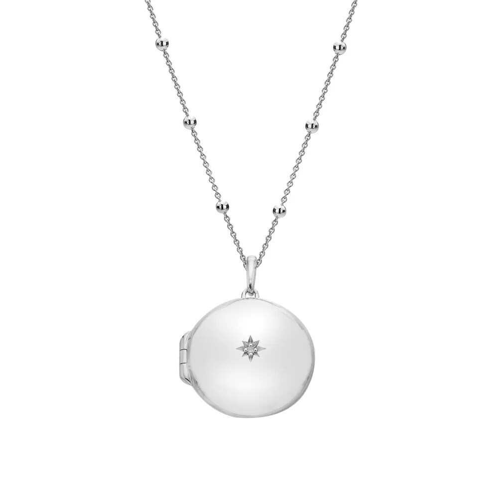 Hot Diamonds Strieborný náhrdelník s diamantom Much Loved DP1098 (retiazka, prívesok)