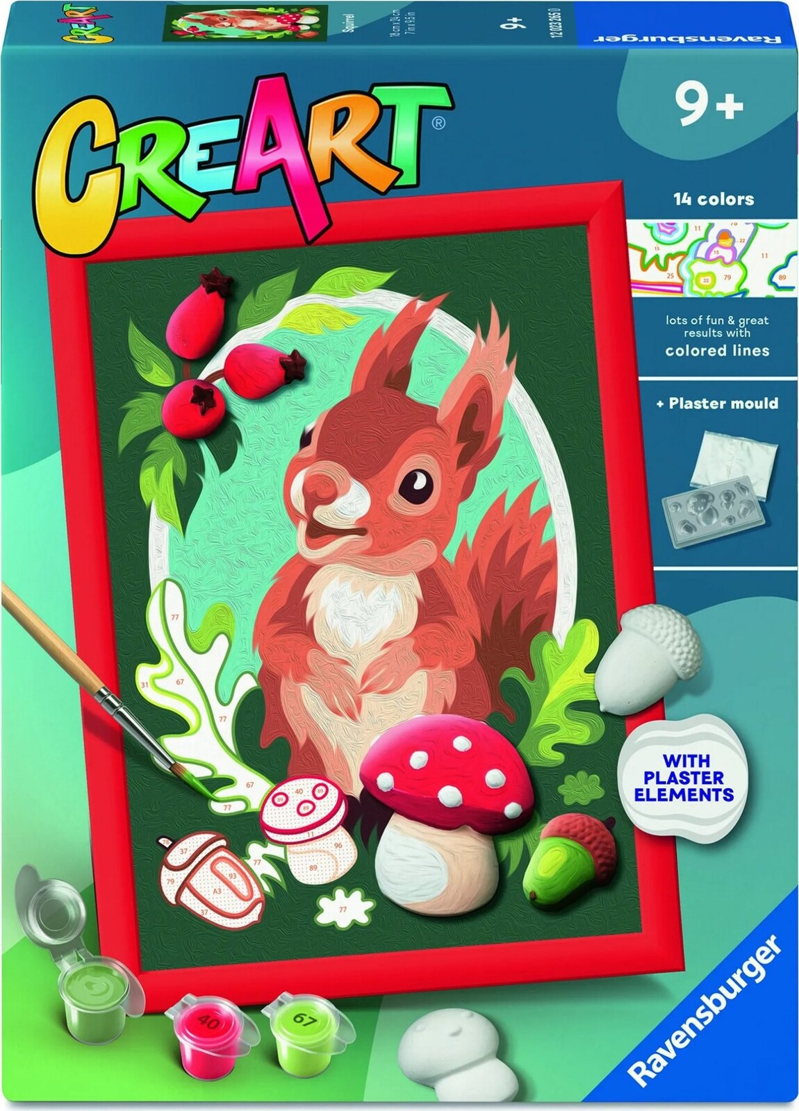 Ravensburger 120232650 CreArt Roztomilá veverička so sadrovou formou