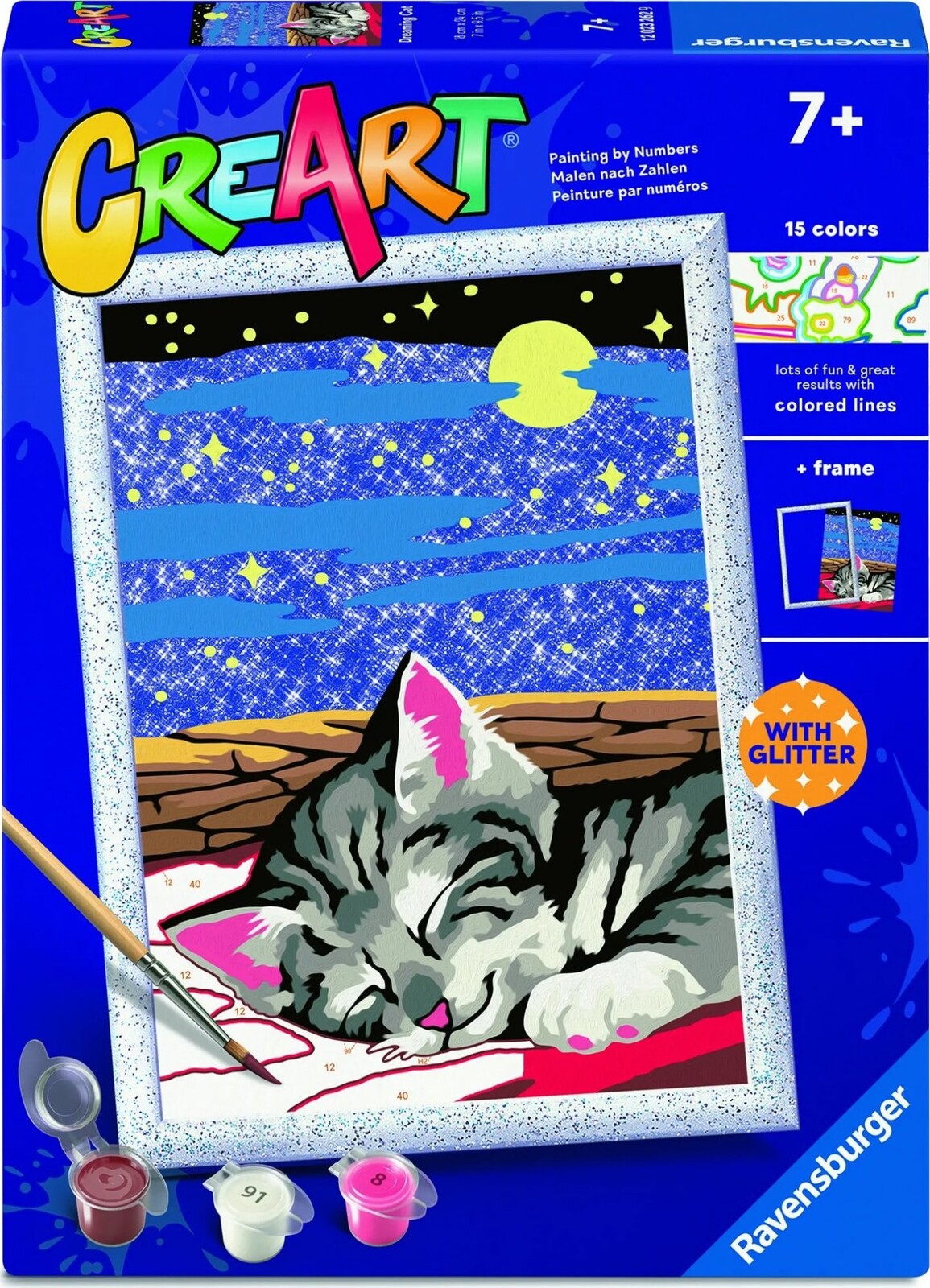 Ravensburger 120232629 CreArt Zasnená mačička s trblietkami