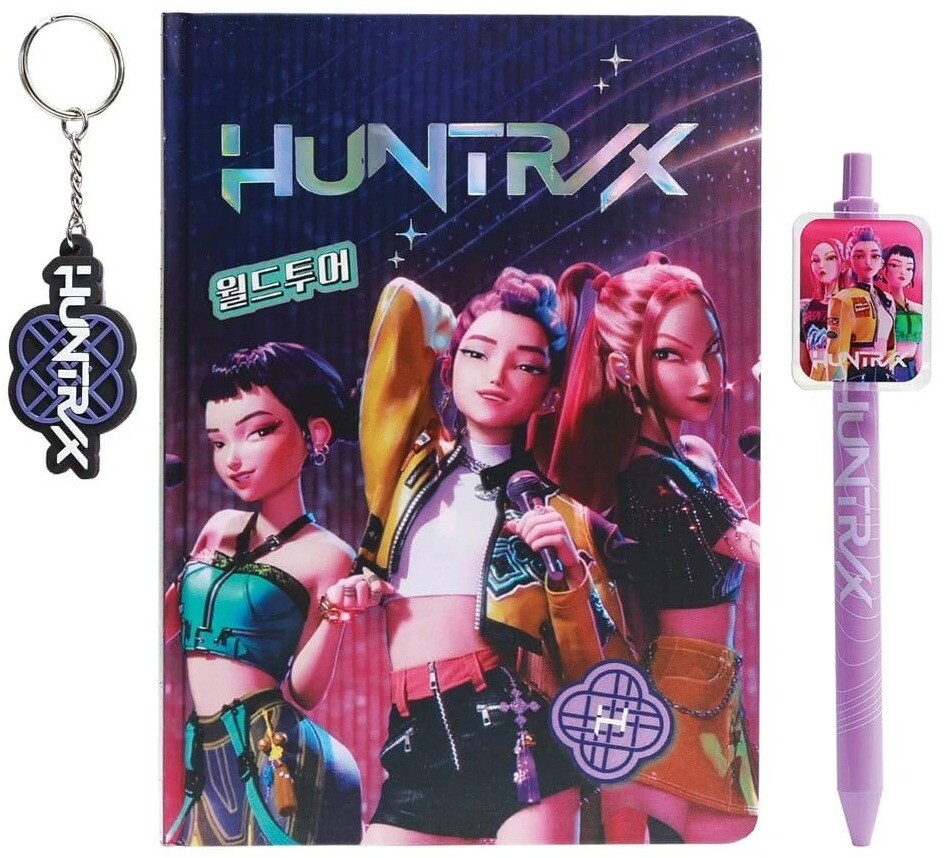 KPop Demon Hunters - Huntrix - dárková sada (blok, pero, klíčenka)