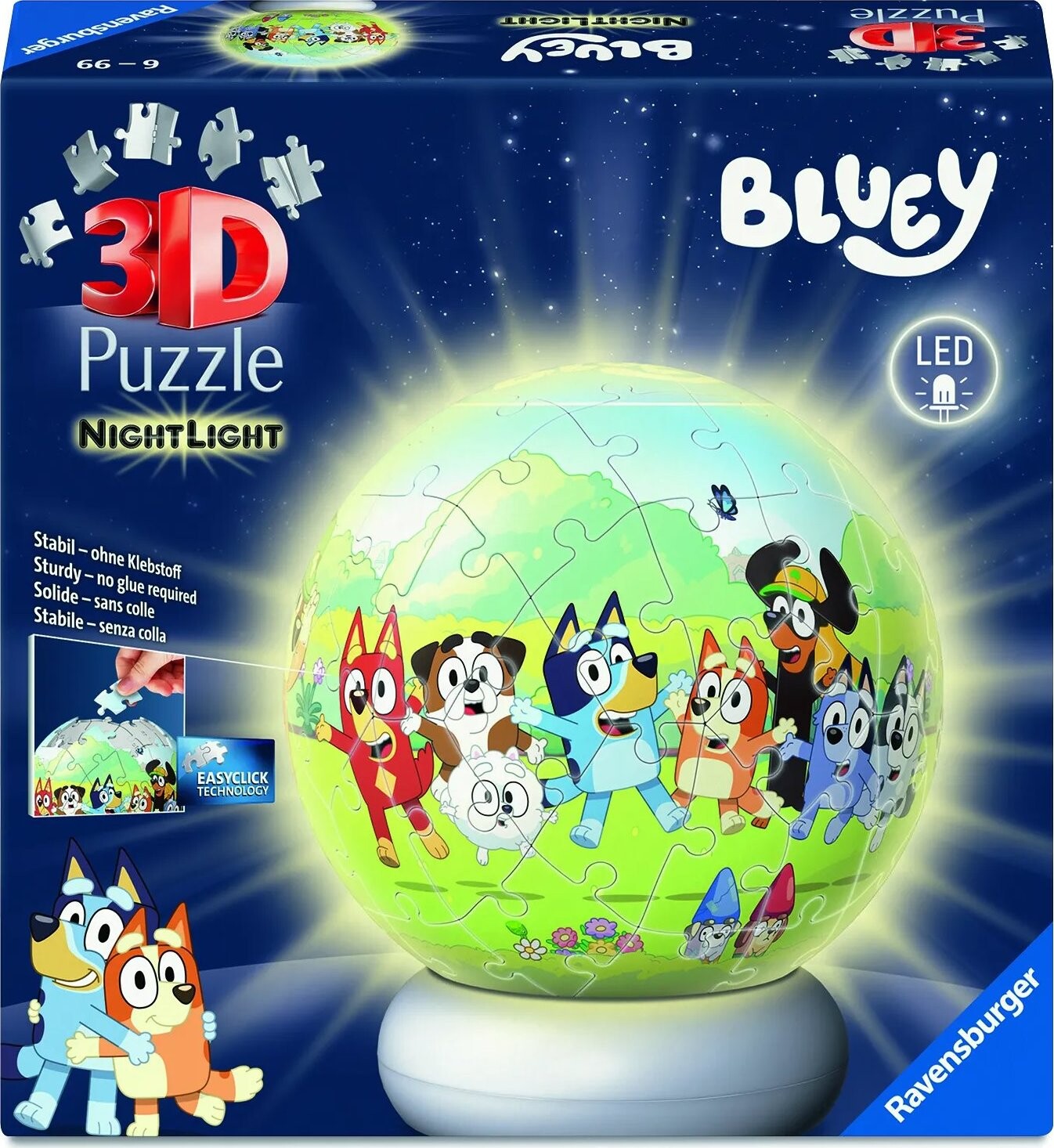 Ravensburger 120080602 Puzzle-Ball Bluey (nočná edícia)