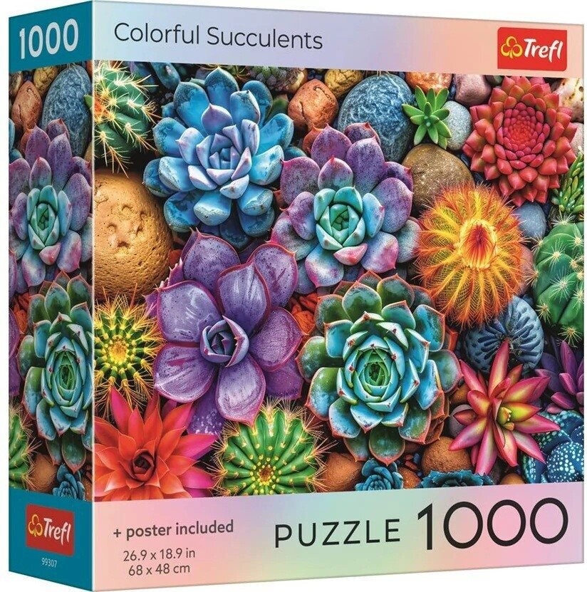 TREFL Puzzle Barevné sukulenty 1000 dílků