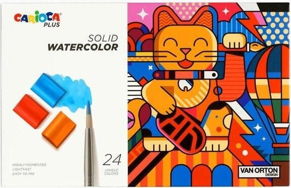 CARIOCA Plus Solid Watercolor 24 farieb