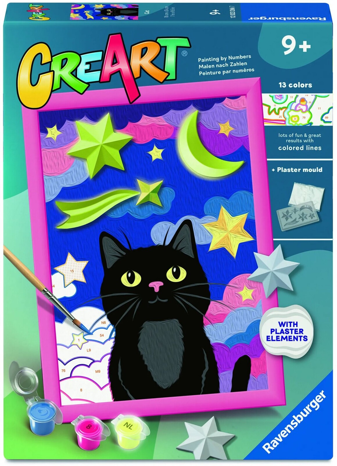 Ravensburger 120232667 CreArt Čierna mačička so sadrovou formou