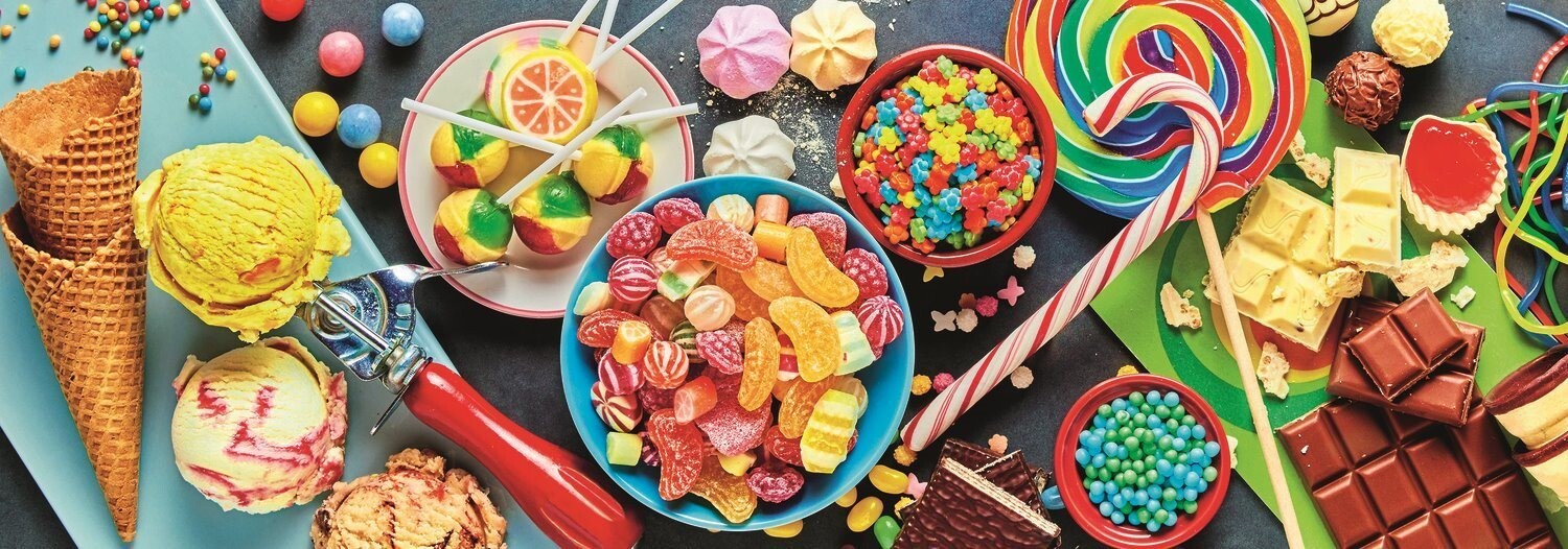 Trefl Panoramatické puzzle Sladkosti 1000 dielikov