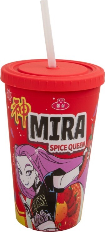 KPop Demon Hunters – Mira Spice Queen – cestovný hrnček so slamkou