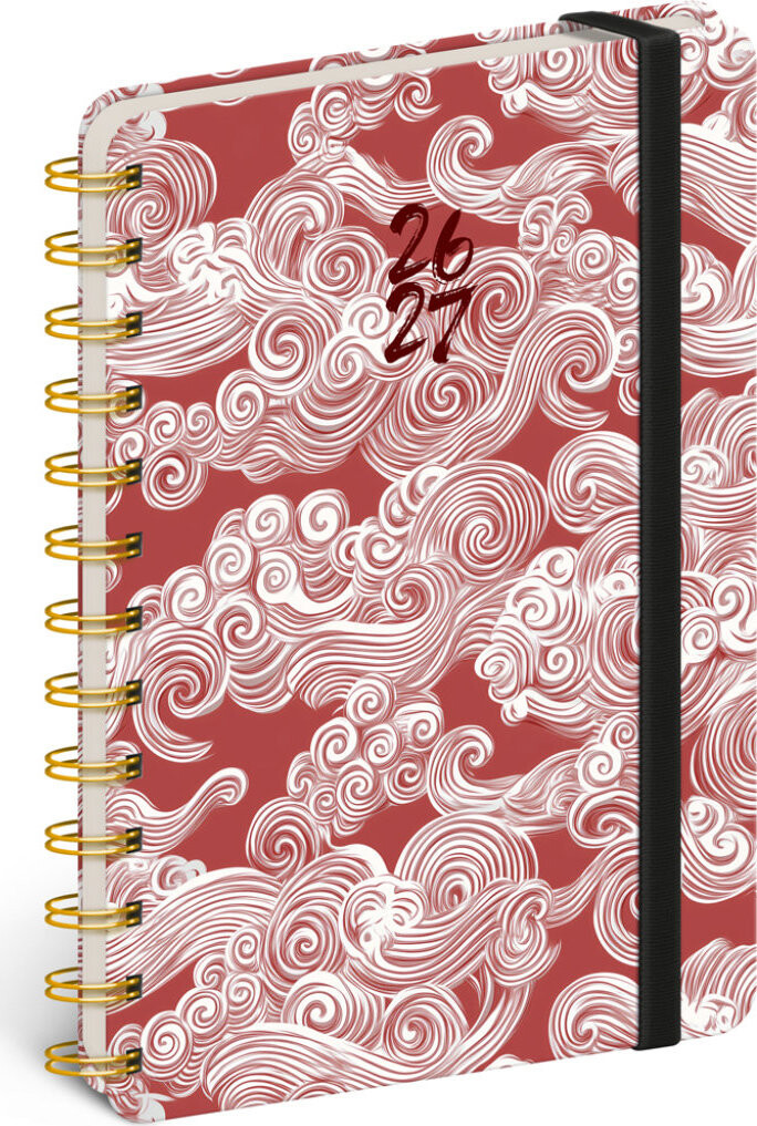 NOTIQUE Špirálový 18-mesačný Petito – Mraky 2026/2027, 13 × 18 cm