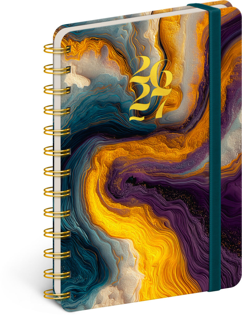NOTIQUE Špirálový 18-mesačný Petito – Farebný achát 2026/2027, 13 × 18 cm