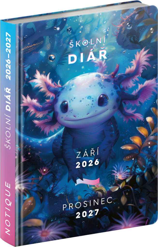 NOTIQUE Školský Axolotl (september 2026 – december 2027), 9,8 × 14,5 cm