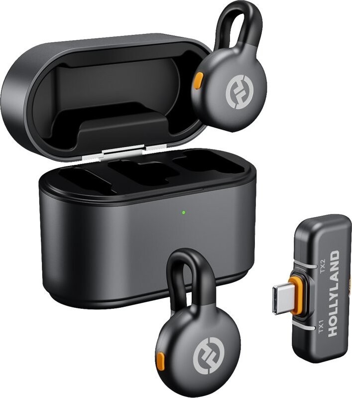 Hollyland LARK M2S Duo Wireless Lavalier Microphone with USB-C Plug (Duo, Space Gray)