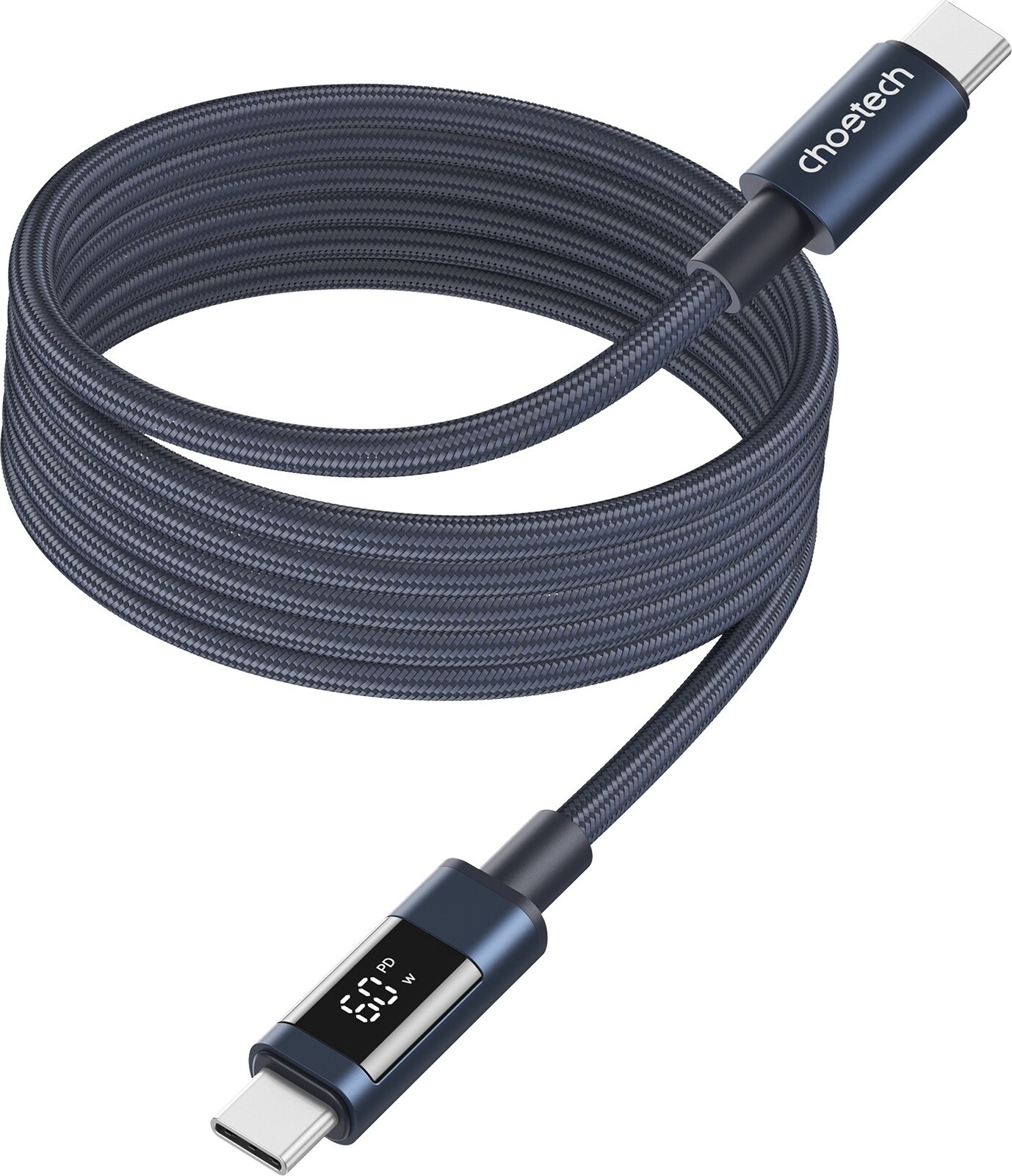 ChoeTech PD60W USB-C na USB-C Digital Display 1,2 m Magnet Nylon Cable Dark blue
