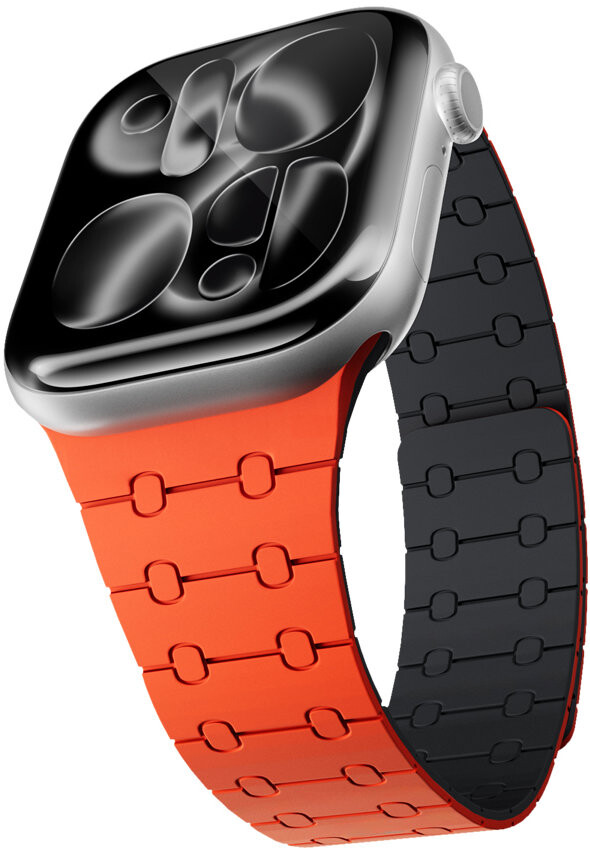 Epico Magnetic+ Silicone remienok Apple Watch SE 40 mm/Series 1 – 9 38/40/41 mm, 10 – 11 42 mm – oranžový