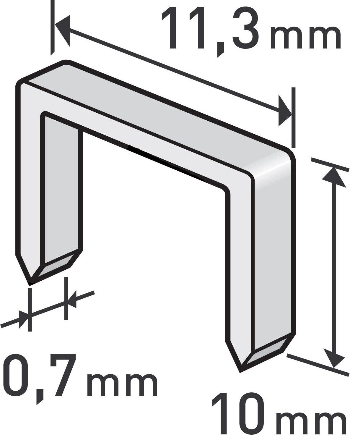 EXTOL PREMIUM spony, balenie 1000 ks, 10 mm, 11,3 × 0,52 × 0,70 mm, 8852503