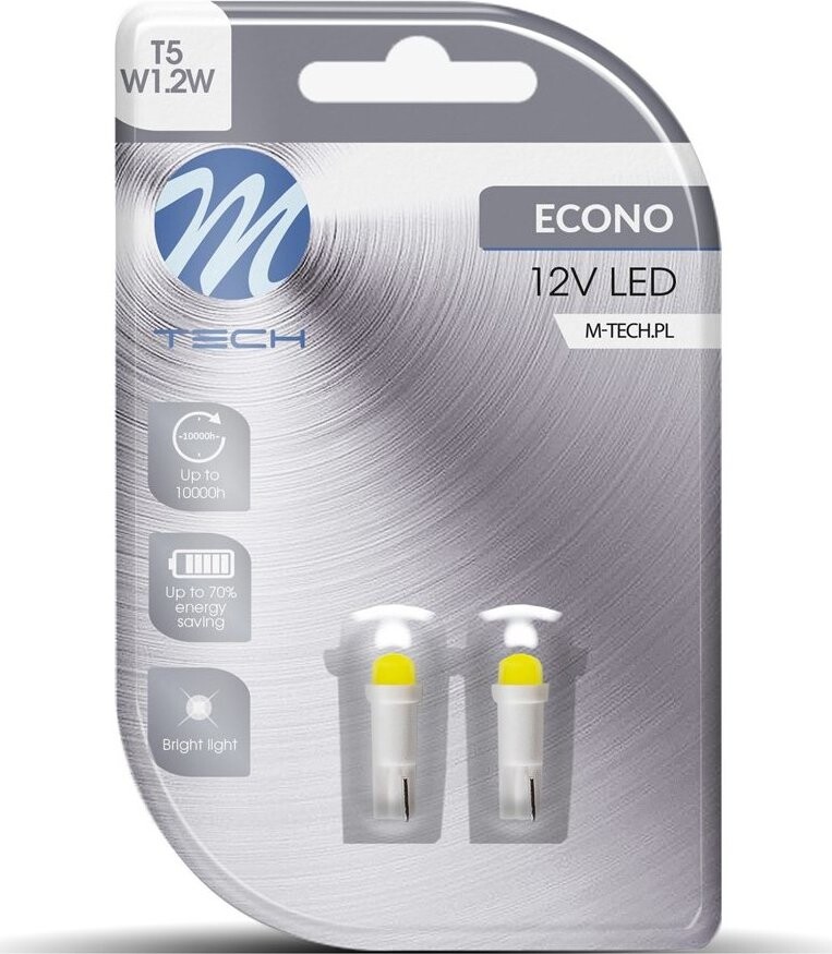 M-Tech W1.2W W2x4.6d 1 LED biele 2 ks