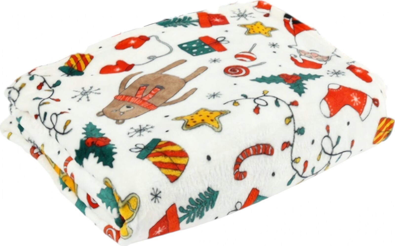 Ruhhy 26608 Deka s vianočným motívom 150 × 200 cm, biela