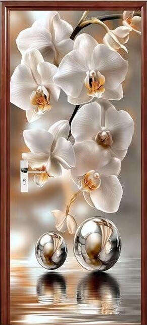 Predator Q1 Samolepiaca tapeta 2D na dvere, orchidea