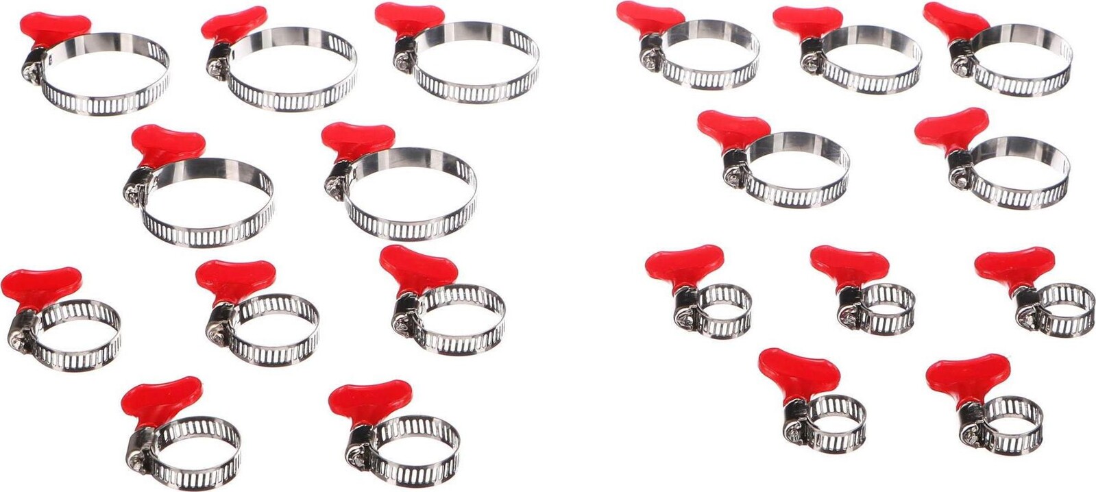 SIXTOL Mechanic Connect Sada 20 Hadicová spona s motýlikom, 10 – 44 mm, 20 ks