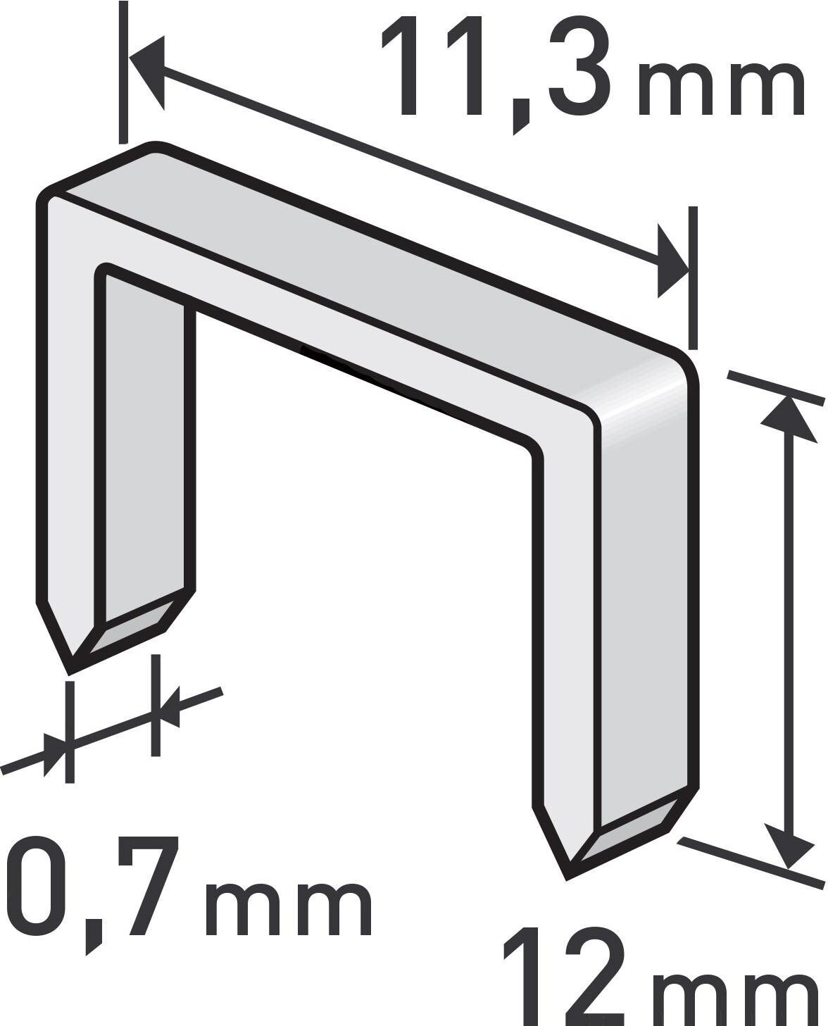 EXTOL PREMIUM spony, balenie 1000 ks, 12 mm, 11,3 × 0,52 × 0,70 mm, 8852504