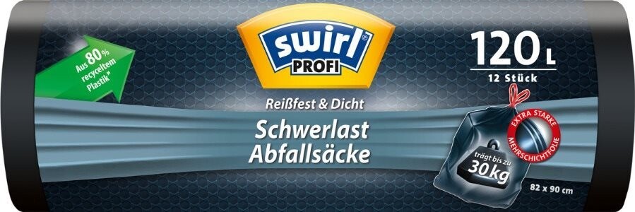 SWIRL Vrecia na ťažký odpad 120 l, 12 ks