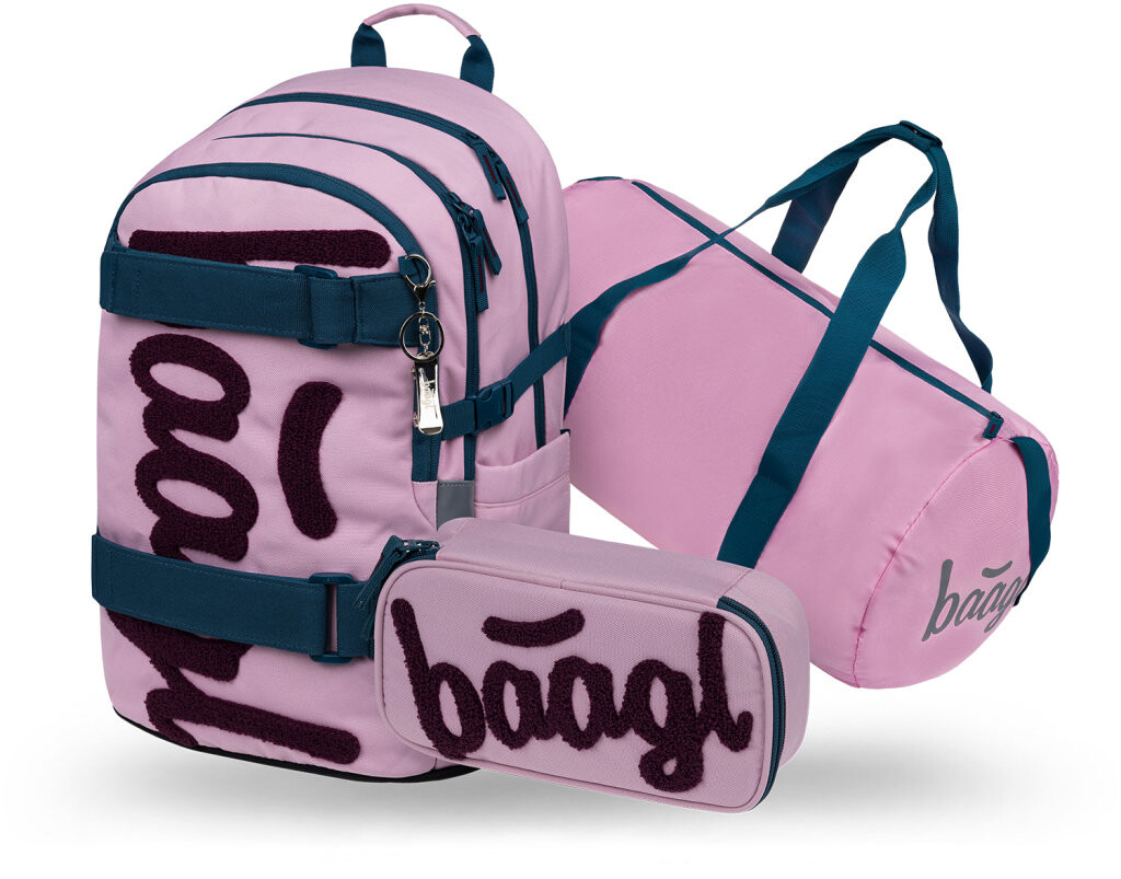 BAAGL SET 3 Skate Rose: batoh, peračník, športová taška GRS