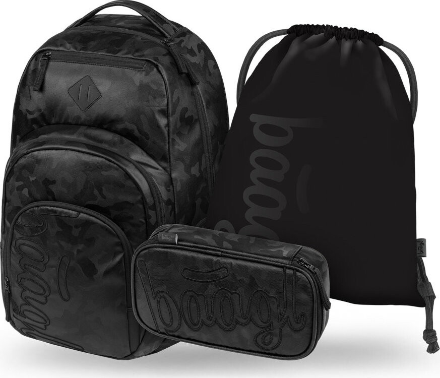 BAAGL SET 3 Coolmate Onyx: batoh, peračník, vrecko