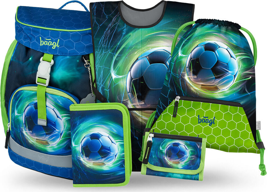 BAAGL SET 5 Airy Futbal Lopta: batoh, peračník, vrecko, zástera, peňaženka