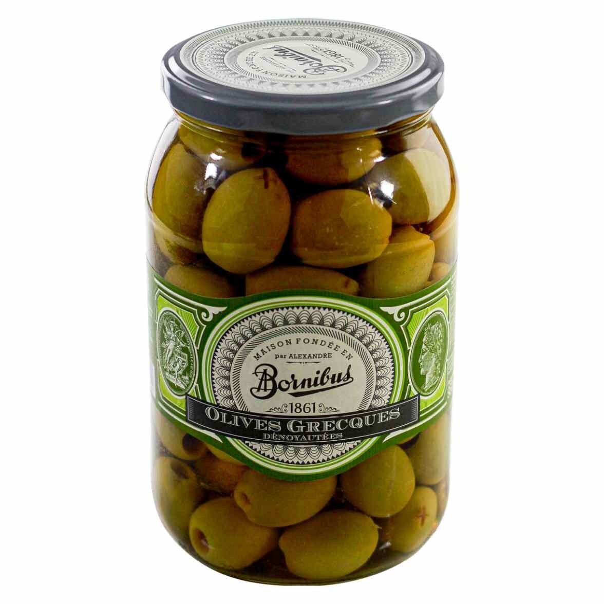 Zelené olivy 950 g, grécke, vykôstkované, BORNIBUS