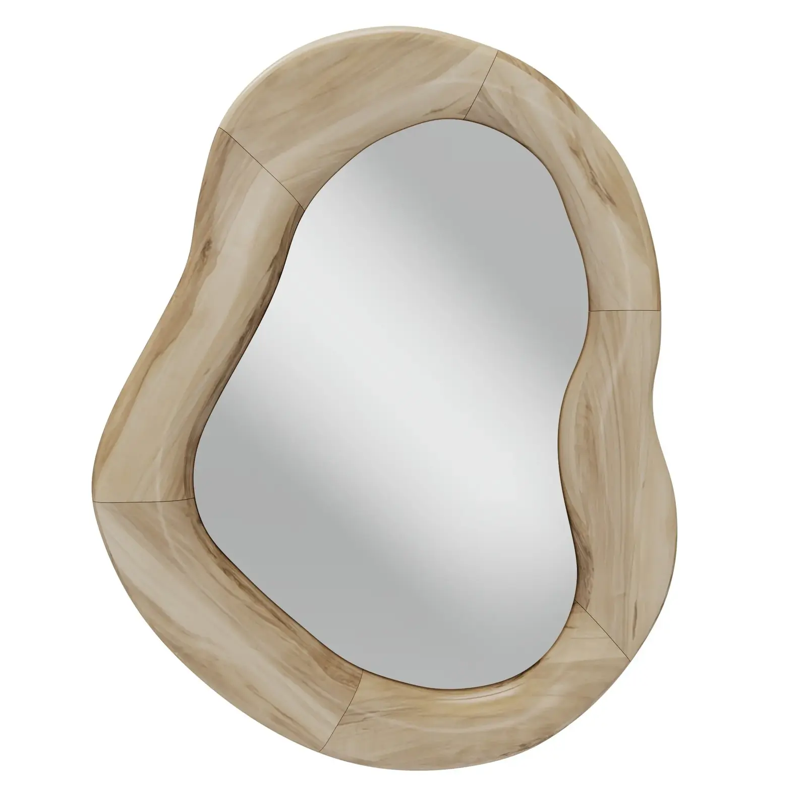 Nástěnné zrcadlo Lia 75 cm z masivu hnědé