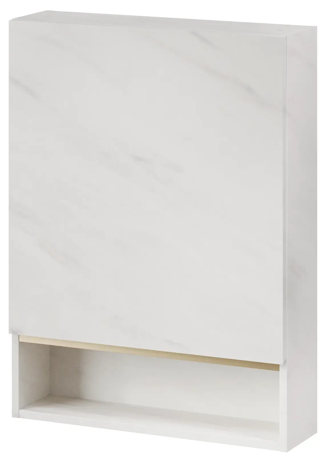 Závěsná koupelnová skříňka Letto 04 60 cm bílý mramor/zlatá