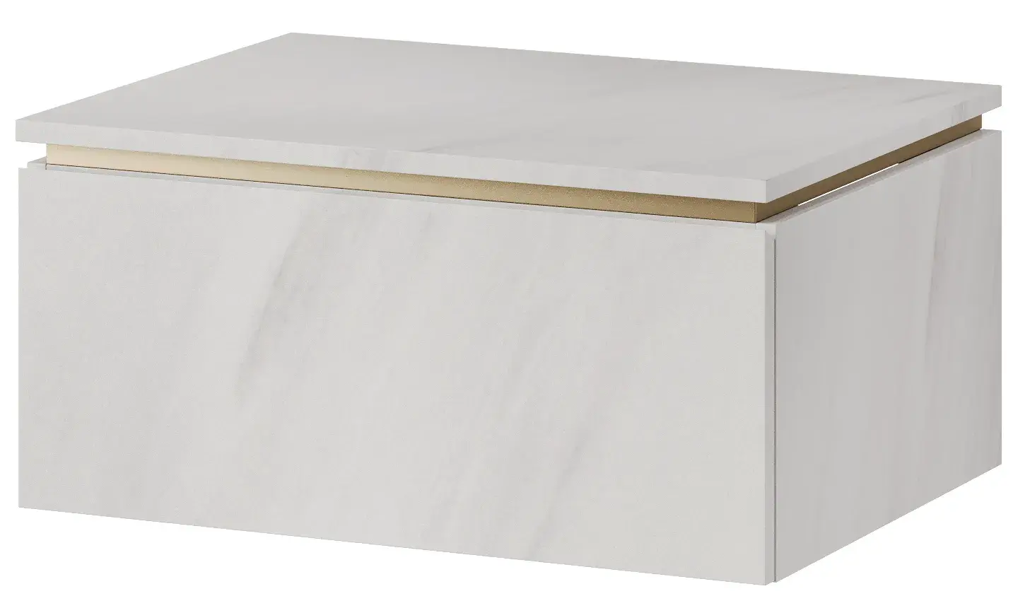 Závěsná skříňka pod umyvadlo Letto 03 60 cm bílý mramor/zlatá