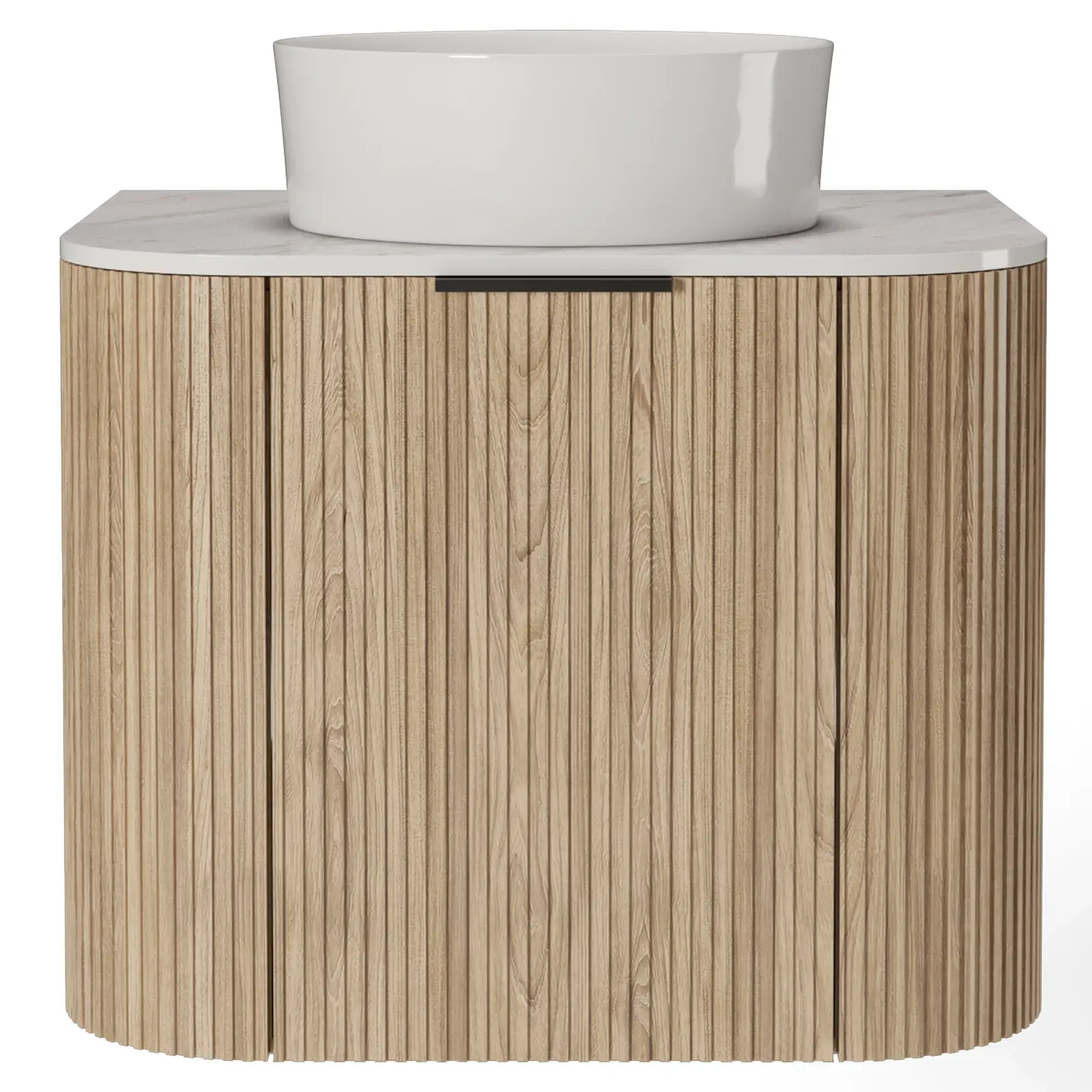 Závěsná skříňka s deskou a umyvadlem Matinale 60 cm akácie/bílá
