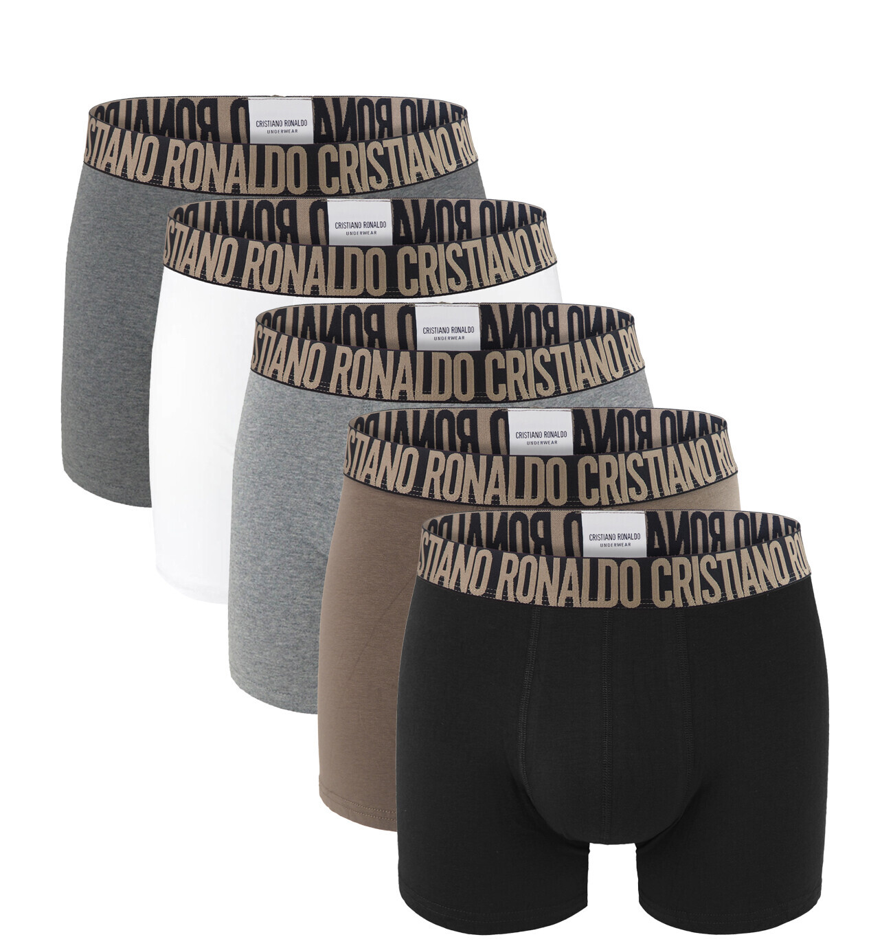CRISTIANO RONALDO CR7 - boxerky 5PACK cotton stretch earth tones