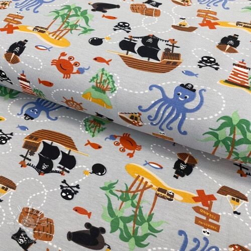Úplet Pirates island light grey ORGANIC