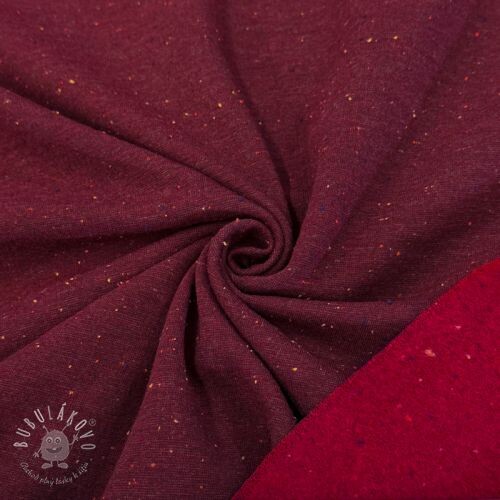 Teplákovina počesaná COSY burgundy melange