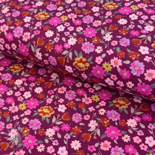 Úplet Flowers cerise digital print ORGANIC