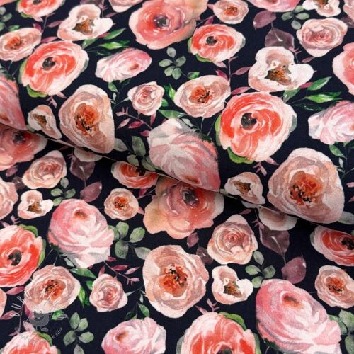 Úplet Roses navy digital print