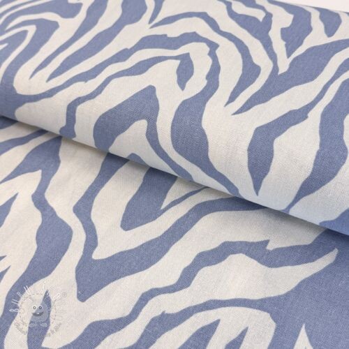 Viskóza s ľanom Animal skin blue