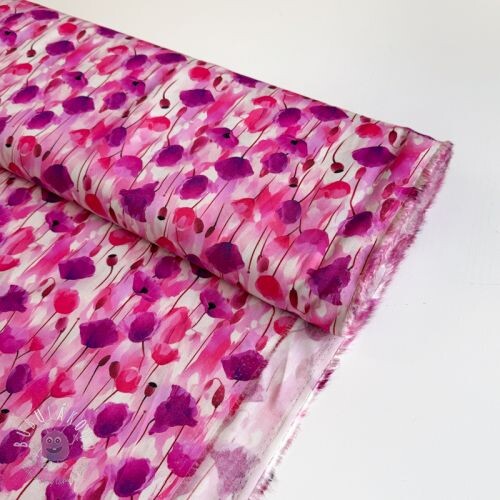 Viskóza RAYON POPLIN Poppys design B