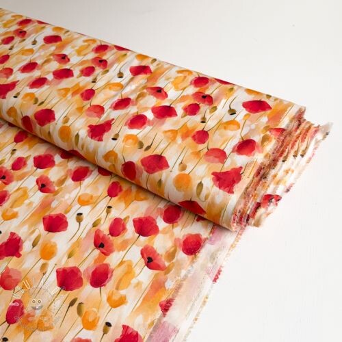 Viskóza RAYON POPLIN Poppys design C