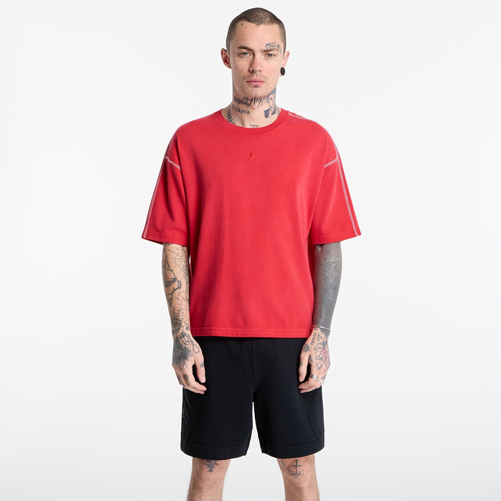 Tričko Jordan Flight Men's Heavyweight Short-Sleeve Top University Red/ Sail/ University Red L