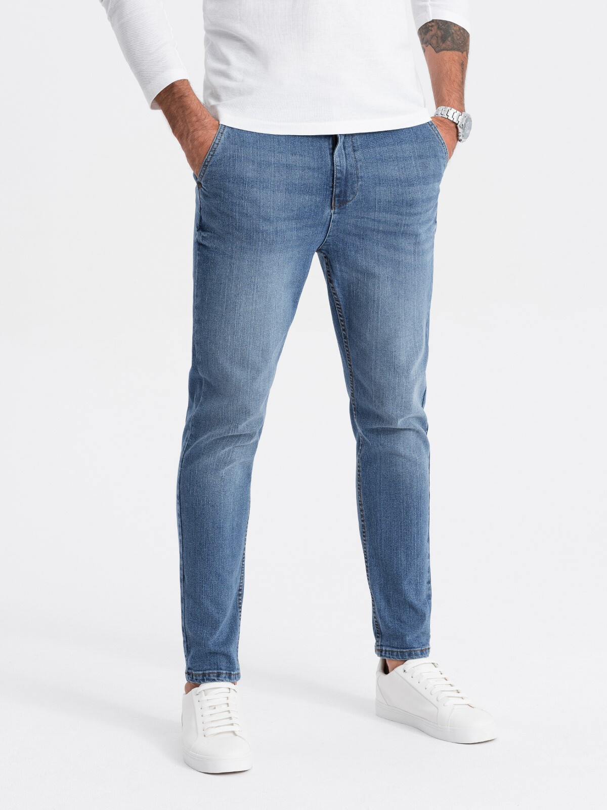 Ombre pánske džínsové nohavice CARROT FIT - modré