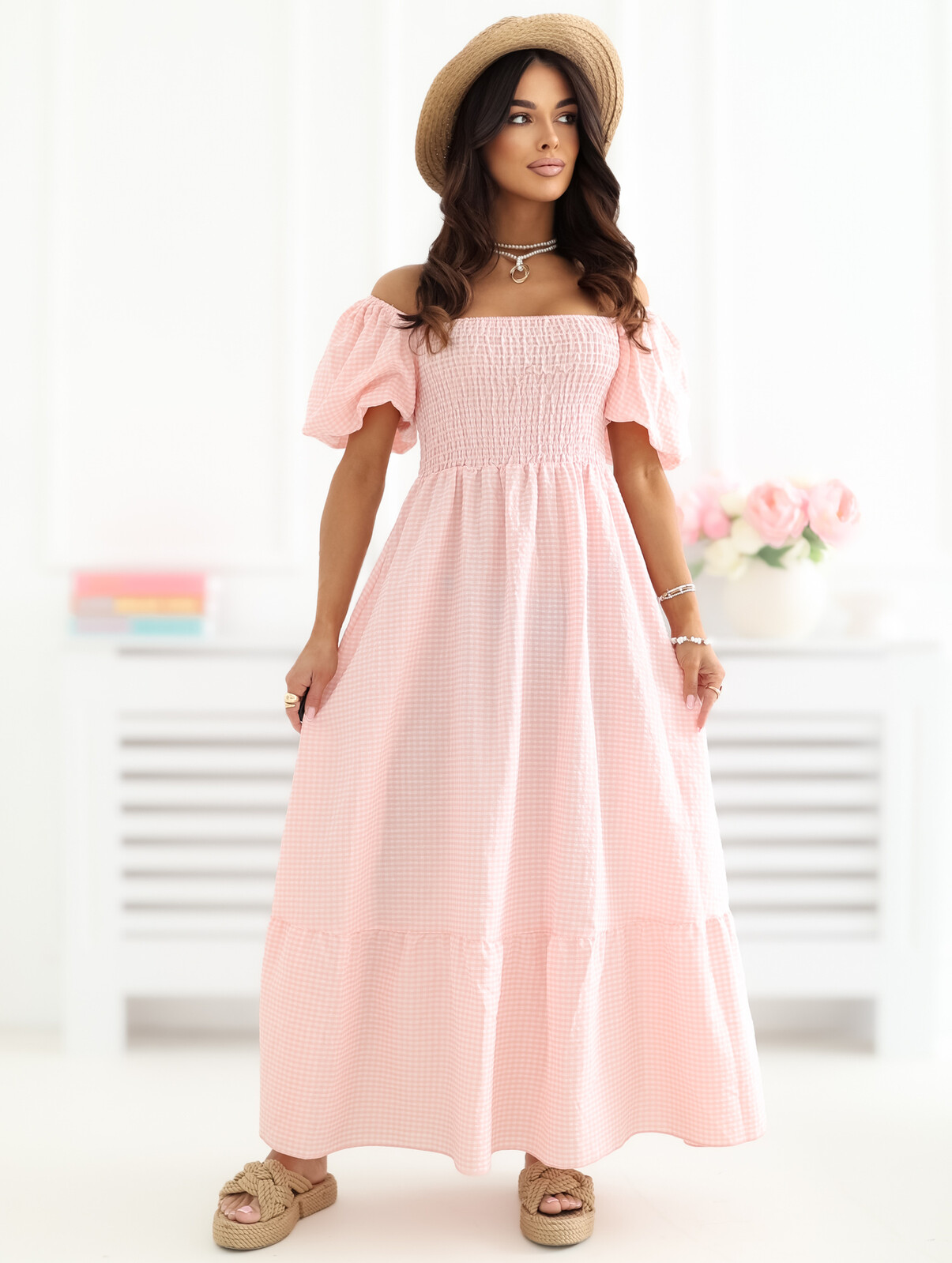Dlhé letné šaty IR-SK-2802.18 Peach