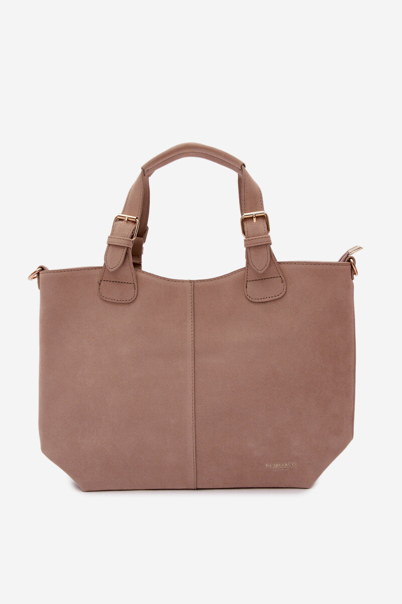 Flora&Co béžová kabelka z imitácie semišu