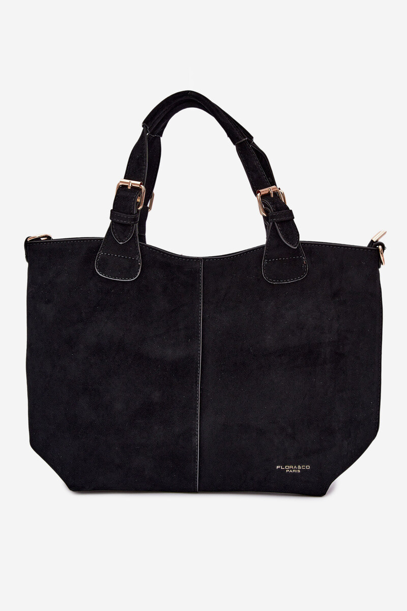 Flora&Co Čierna semišová kabelka