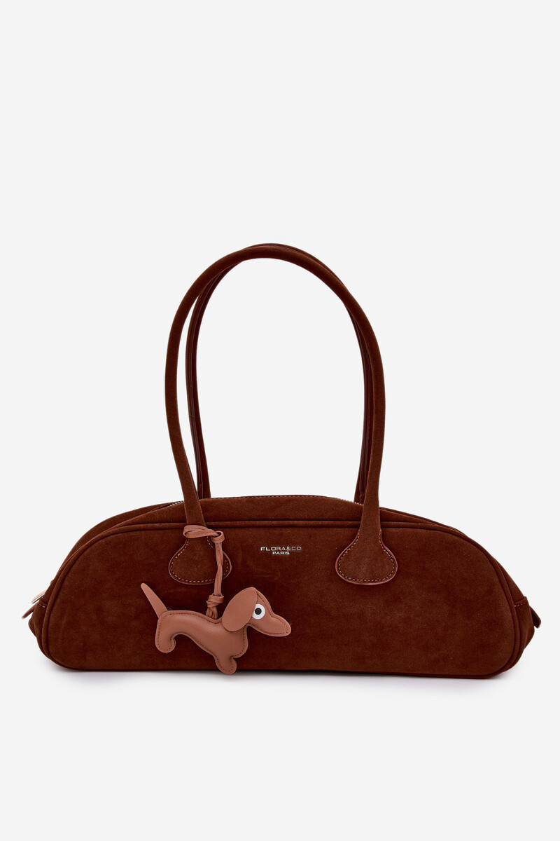 Kabelka Flora&Co Camel z Eko Semiša s Príveskom