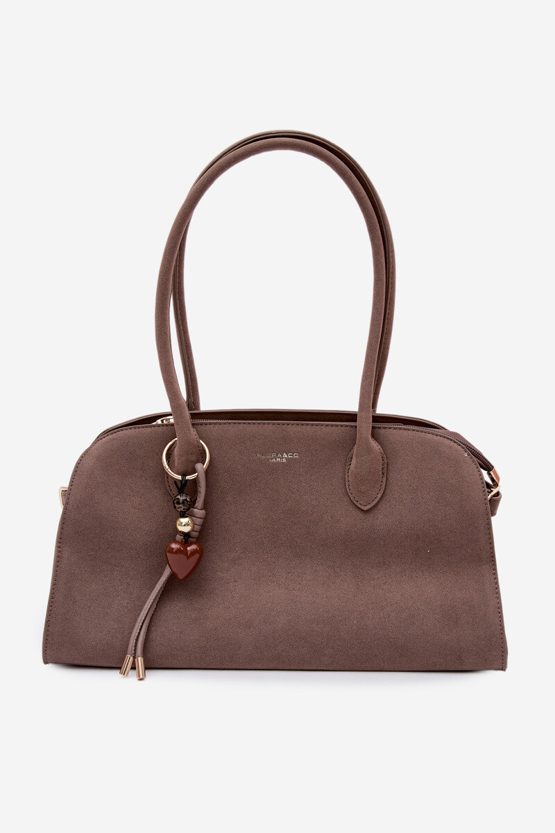 Flora&Co Eco Suede Béžová Taška s Príveskom