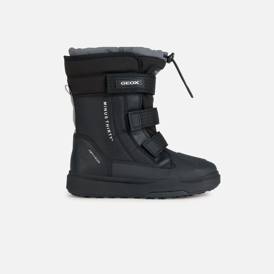 Čierne chlapčenské zimné topánky Geox Bunshee Pg B A