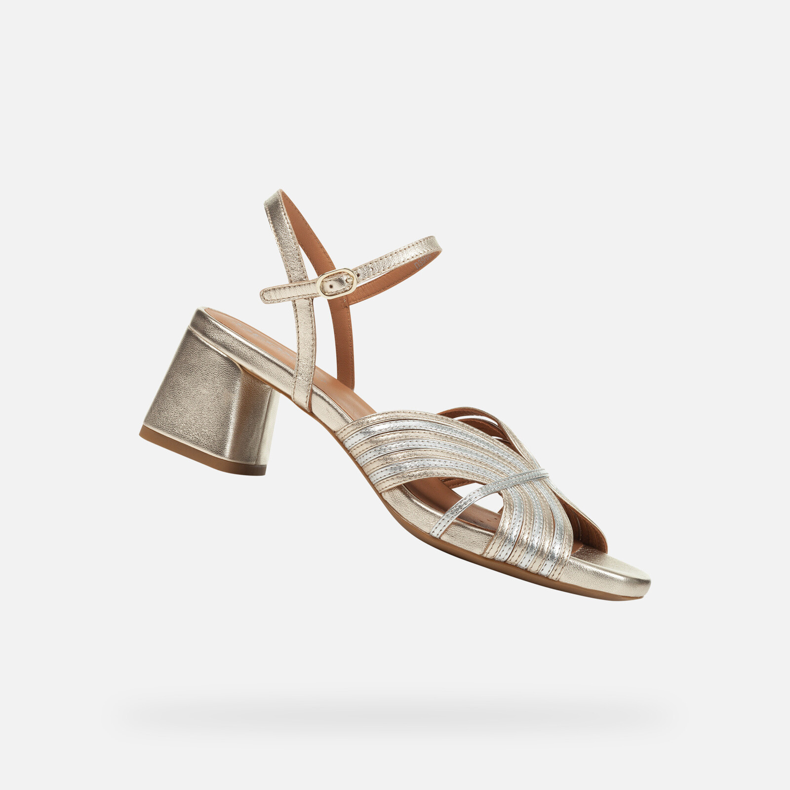 Strieborné dámske sandále Geox Genziana Mid