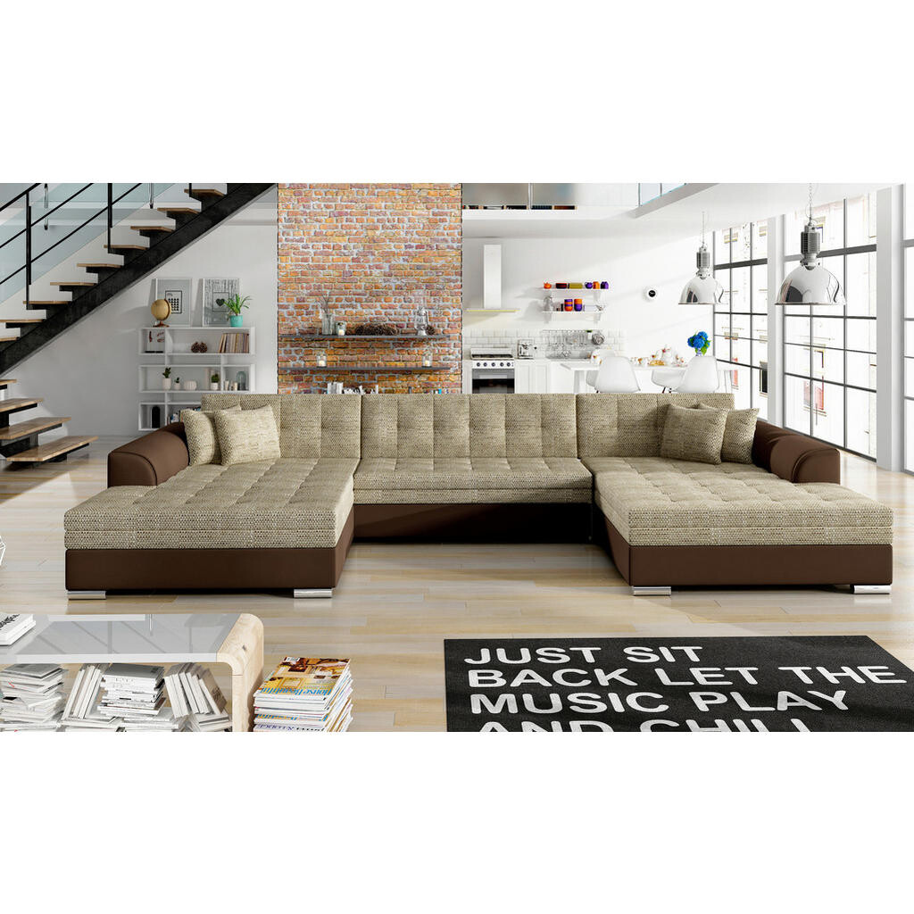MID.YOU SEDACIA SÚPRAVA, textil, svetlohnedá, červenohnedá