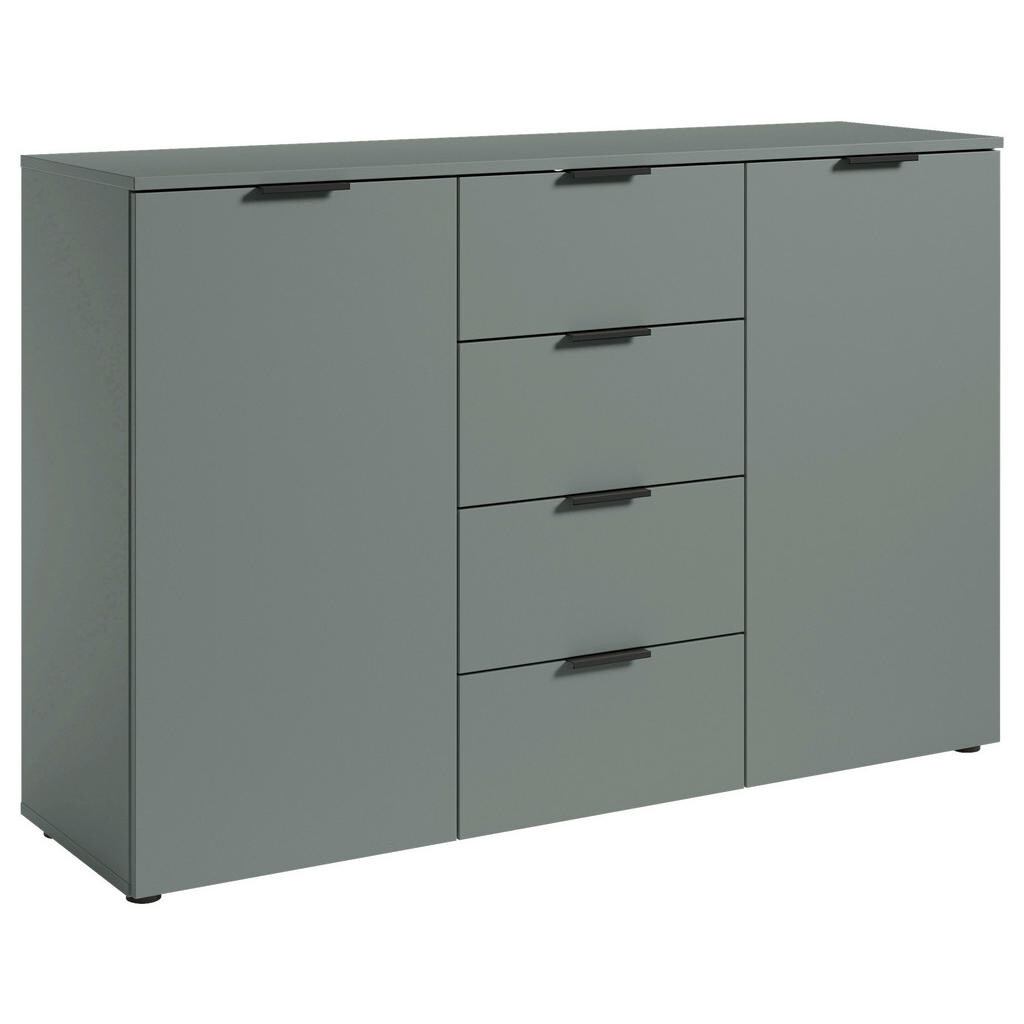 Carryhome ŠIROKÁ KOMODA, šalviovozelená, 135/90/40 cm